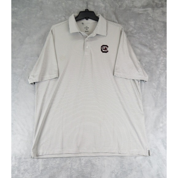 Under Armour Other - Under Armour South Carolina Gamecocks Polo Shirt XL Loose Fit Striped White